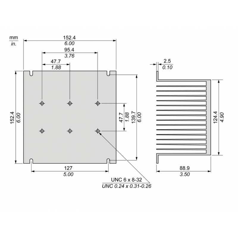 SSRHP05 - Радиатор для твердотельных реле До 3 единиц SSP1 или 1 единица SSP3, панельный монтаж, Schneider Electric