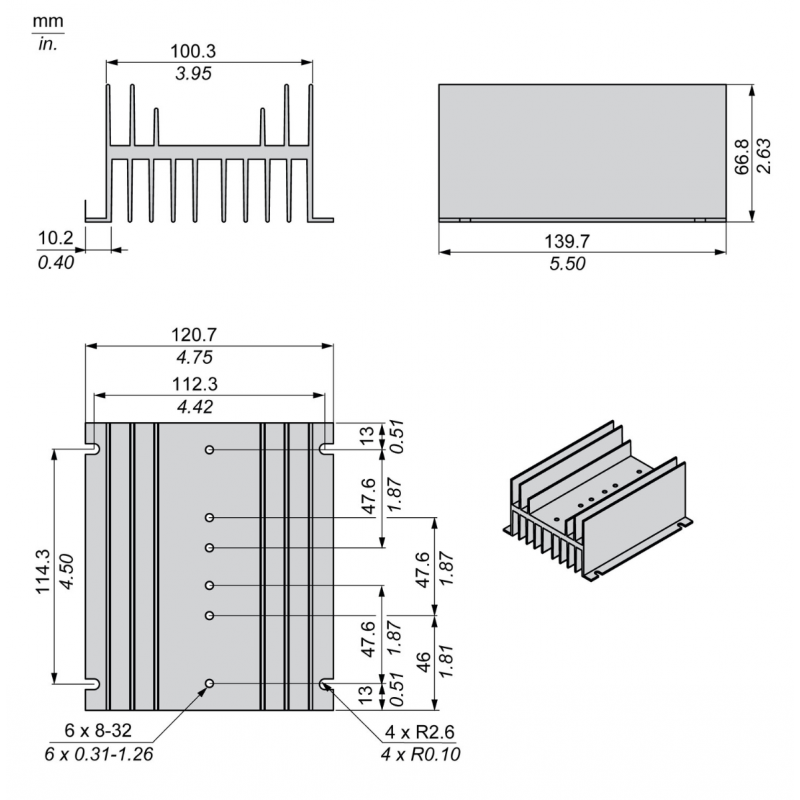SSRHP07 - Радиатор для твердотельных реле для 1 единицы SSP1, панельный монтаж, Schneider Electric