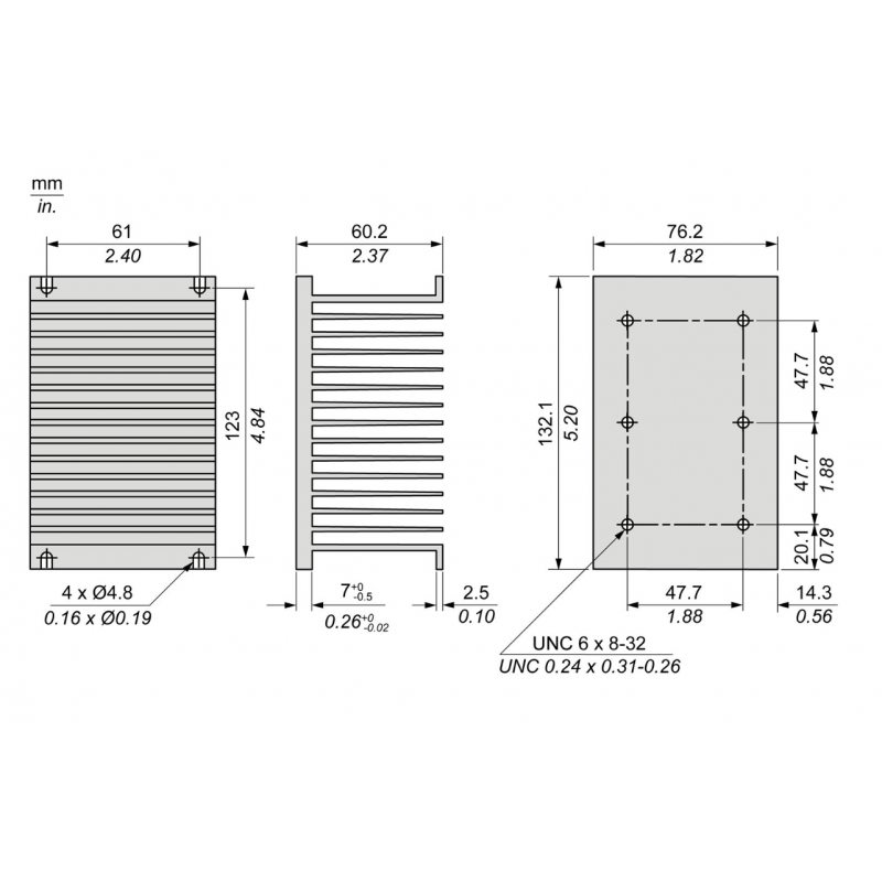 SSRHP10 - Радиатор для твердотельных реле До 3 единиц SSP1 или 1 единица SSP3, панельный монтаж, Schneider Electric