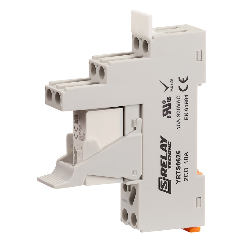 RPSET99730 - Сборка реле для печатных плат, 2 C/O, Ie-8 A, Uc-230 В AC, шаг 5 мм, разъемное / фиксированное, Schrack