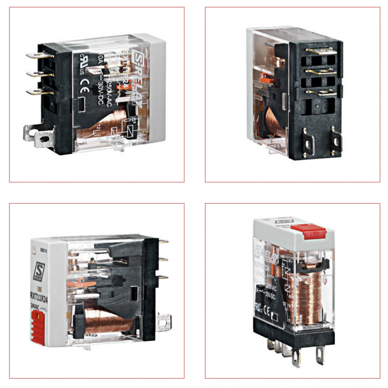 RXT11LC4 - Промежуточное реле RXT, 1 C/O, Ie-10 A, Uc-24 В DC, LED и FD, кнопка тест, Schrack