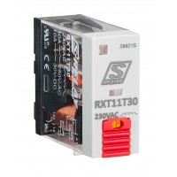 RXT11T30 - Промежуточное реле RXT, 1 C/O, Ie-10 A, Uc-230 В AC, LED, кнопка тест, Schrack