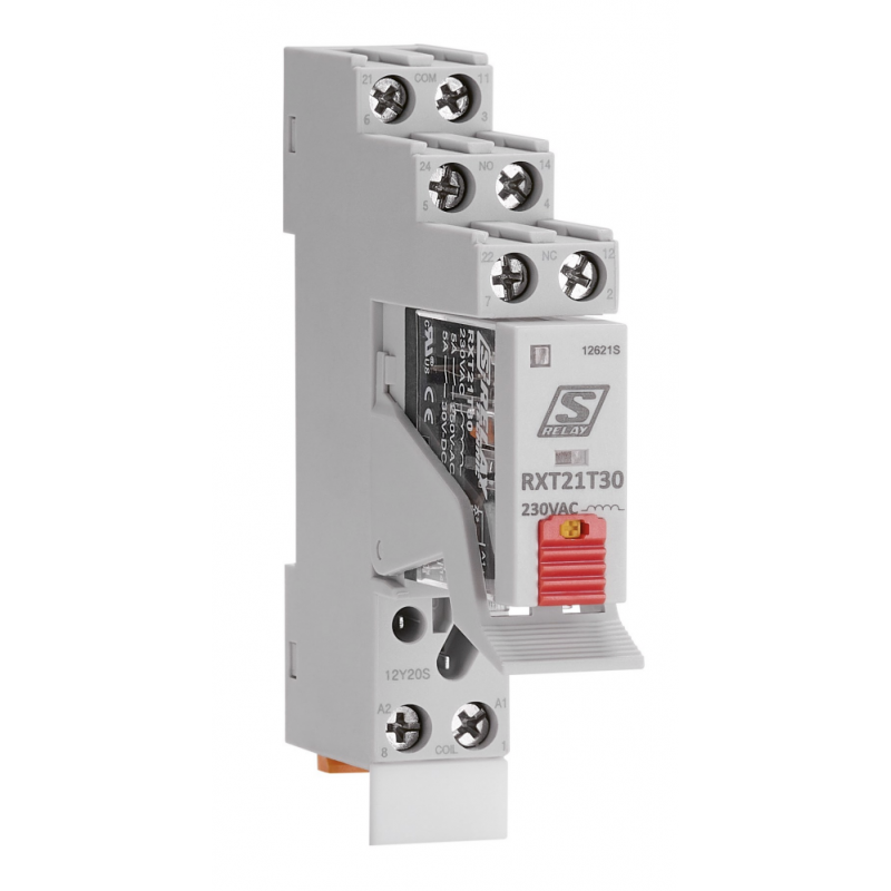 RXT21024 - Промежуточное реле RXT, 2 C/O, Ie-5 A, Uc-24 В DC, Schrack