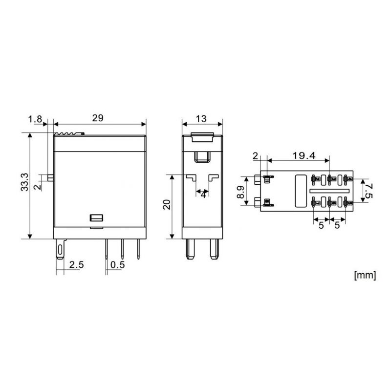 RXT21024 - Промежуточное реле RXT, 2 C/O, Ie-5 A, Uc-24 В DC, Schrack