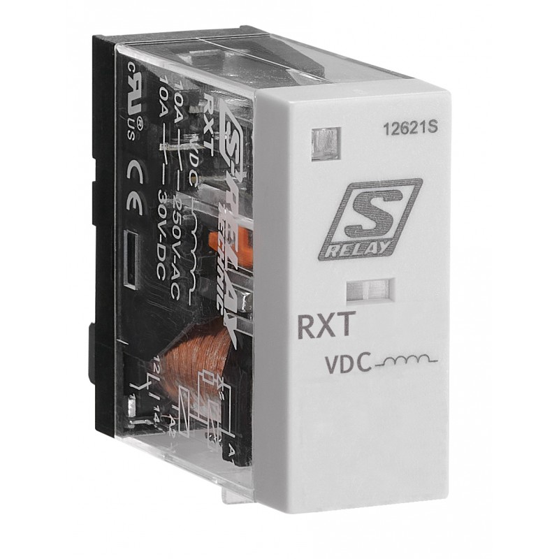 RXT21024 - Промежуточное реле RXT, 2 C/O, Ie-5 A, Uc-24 В DC, Schrack