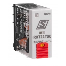 RXT21T30 - Промежуточное реле RXT, 2 C/O, Ie-5 A, Uc-230 В AC, LED, кнопка тест, Schrack