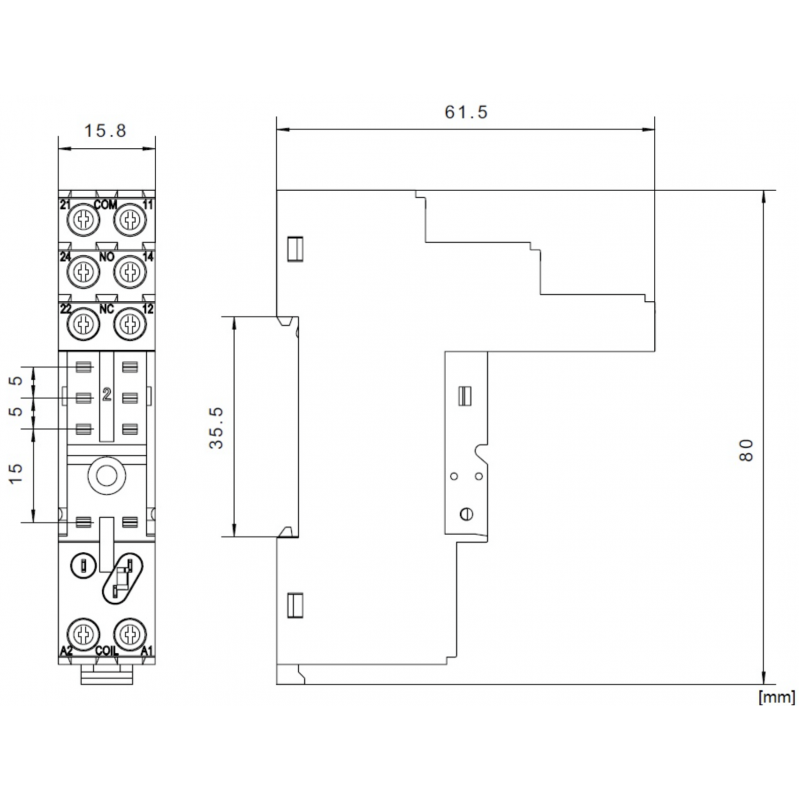 YRTS0626 - Винтовая контактная колодка ввода/вывода, шаг 5 мм, для реле XT / RT2 / RT3 / RT4, Schrack