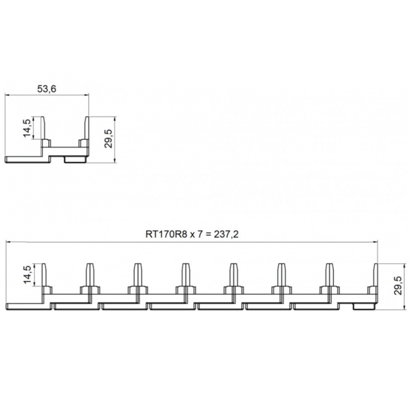 RT170R8 - Перемычка на 8 гнезд YRT78xxx, Schrack