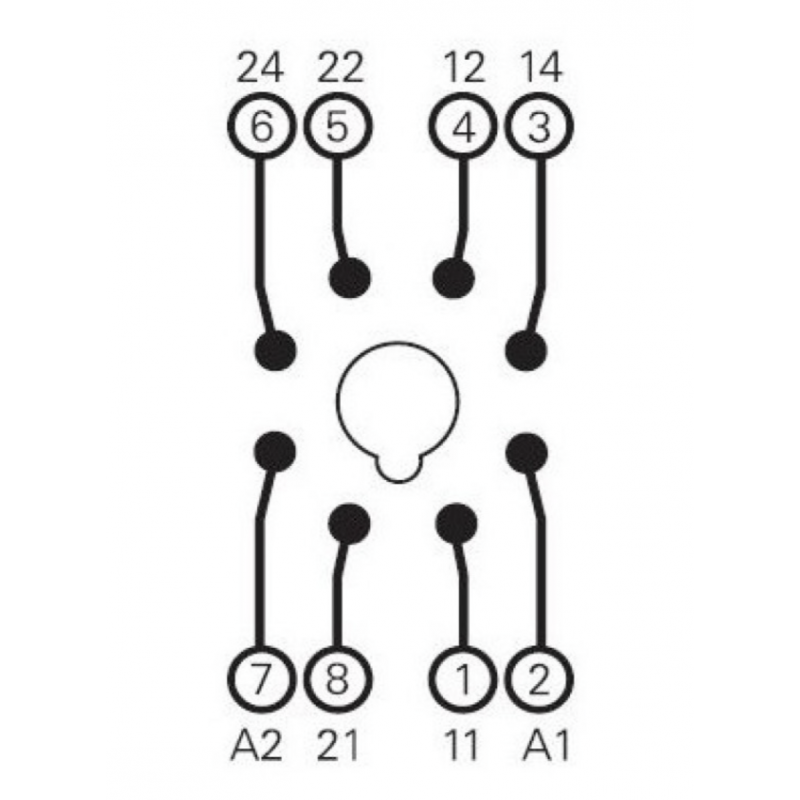 YMR78701 - Гнездо для DIN-монтажа с винтовыми зажимами, для реле MT2, 8 полюсов, Ie-10 A, Schrack