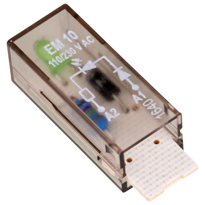 YMLGW230 - Модуль зеленого светодиода для гнезд YPT/PT/YRT/RT, Uc-110…230 В AC, Schrack