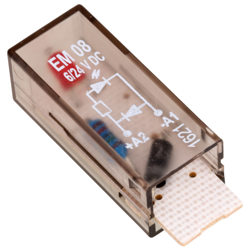 YMLRD024 - Модуль красного светодиода для гнезд YPT/PT/YRT/RT, Uc-6…24 В DC, диод (A1- A2+), Schrack