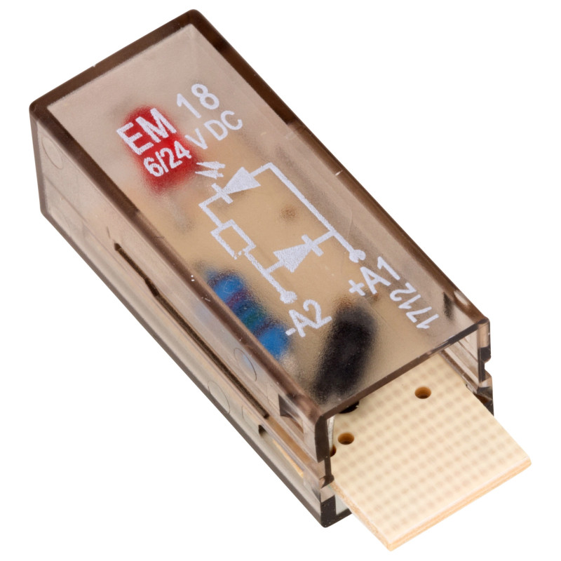 YMLRD024-A - Модуль красного светодиода для гнезд YPT/PT/YRT/RT, Uc-6…24 В DC, диод (A1+ A2-), Schrack