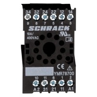 YMR78700 - Гнездо для DIN-монтажа с винтовыми зажимами, для реле MT3, 11 полюсов, Ie-10 A, Schrack