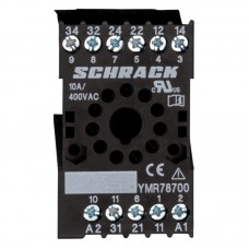 YMR78700 - Гнездо для DIN-монтажа с винтовыми зажимами, для реле MT3, 11 полюсов, Ie-10 A, Schrack