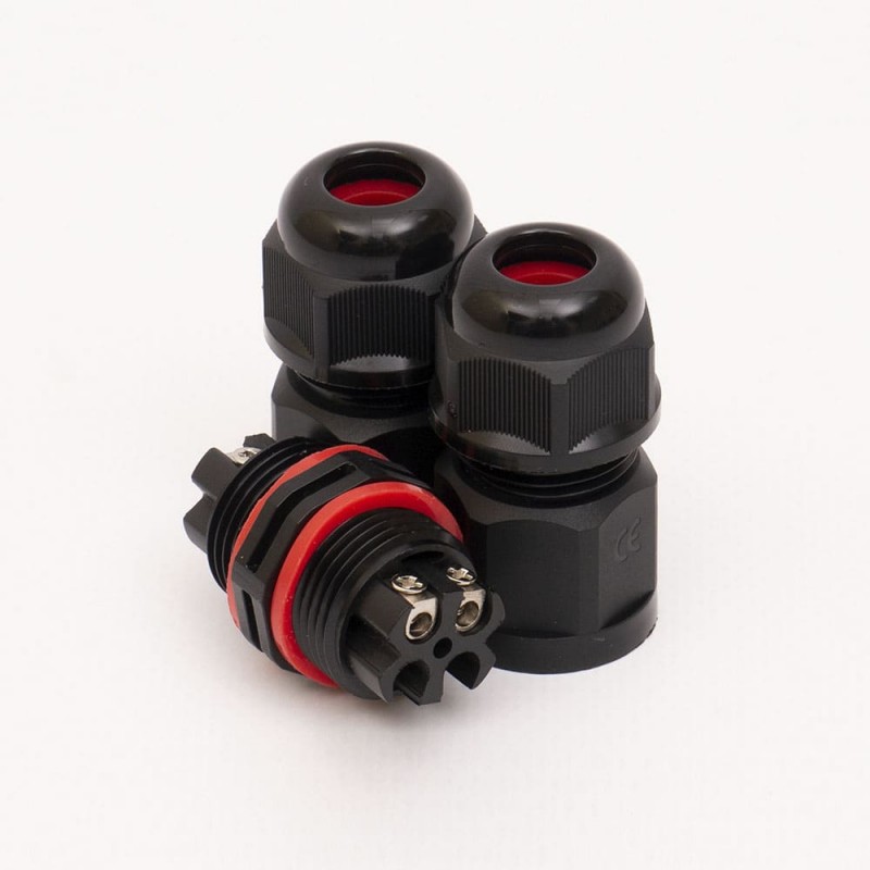 Коннектор влагозащищенный L20, на 2 pin, IP68, TAKEL (507010)