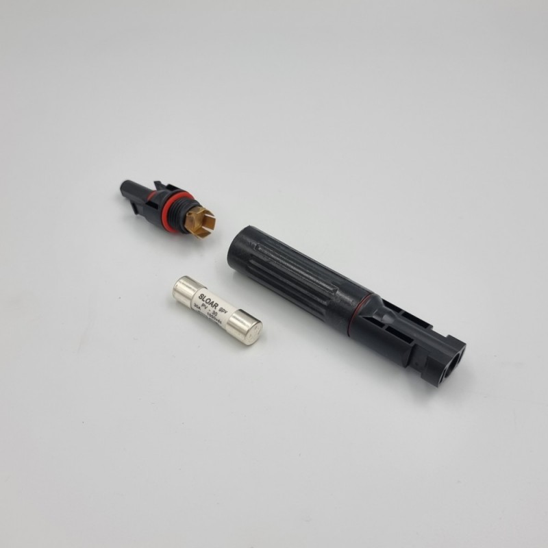 Коннектор MC4F под предохранитель DC 10x38, 1000 В DC, In-30 А, IP67, TAKEL (507029)