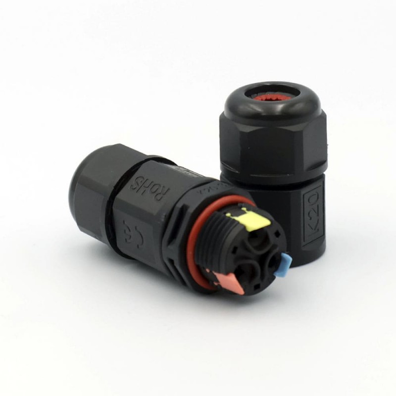 Коннектор влагозащищенный K20, на 3 pin, IP68, TAKEL (507039)