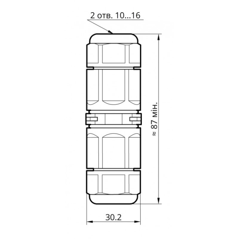 Коннектор влагозащищенный K20, на 3 pin, IP68, TAKEL (507039)