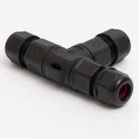 Коннектор влагозащищенный T-образный TL20, на 3 pin, IP68, TAKEL (507044)