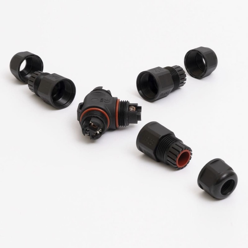 Коннектор влагозащищенный T-образный TL20, на 3 pin, IP68, TAKEL (507044)