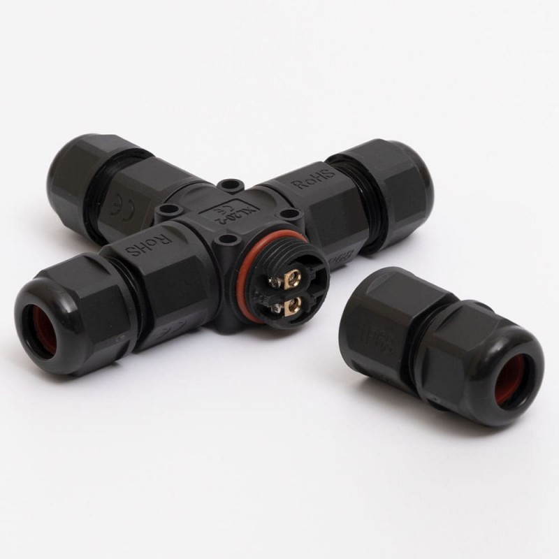 Коннектор влагозащищенный X-образный XL20, на 2 pin, IP68, TAKEL (507047)