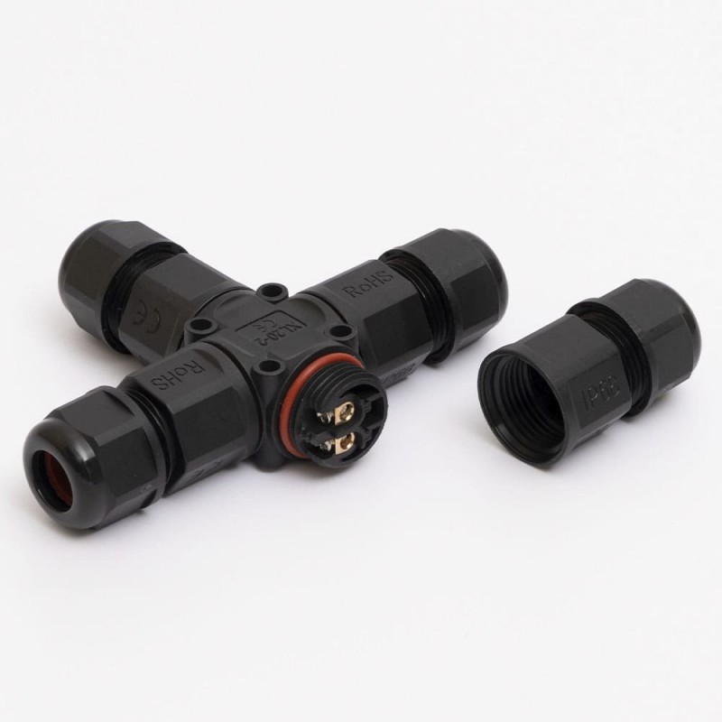 Коннектор влагозащищенный X-образный XL20, на 2 pin, IP68, TAKEL (507047)