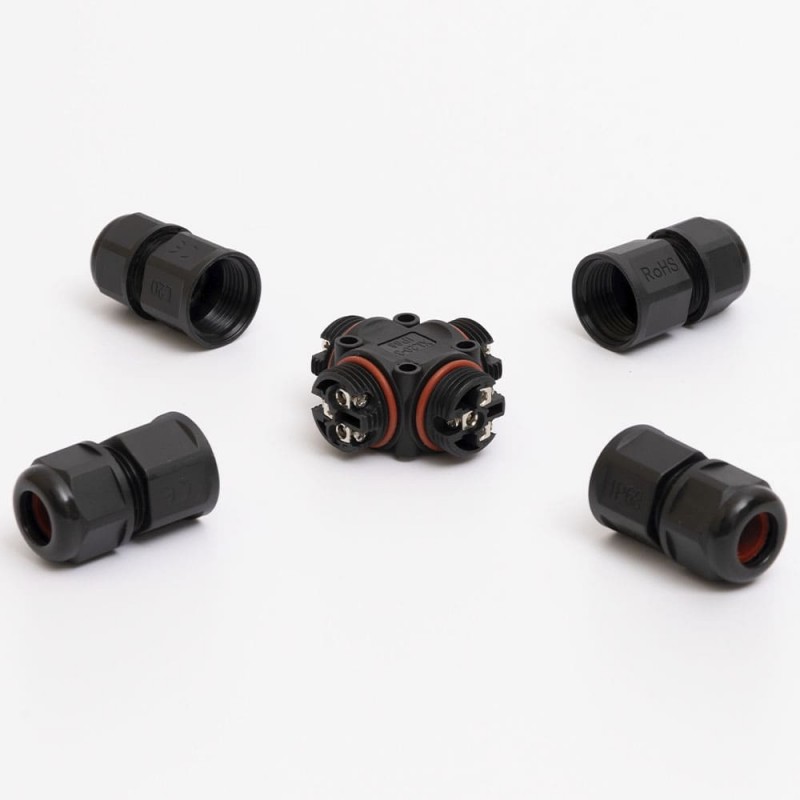 Коннектор влагозащищенный X-образный XL20, на 3 pin, IP68, TAKEL (507048)