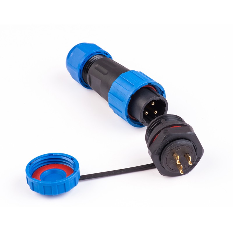 Коннектор влагозащищенный  SP-16, на 3 pin, In-5 А, IP68, TAKEL (507051)