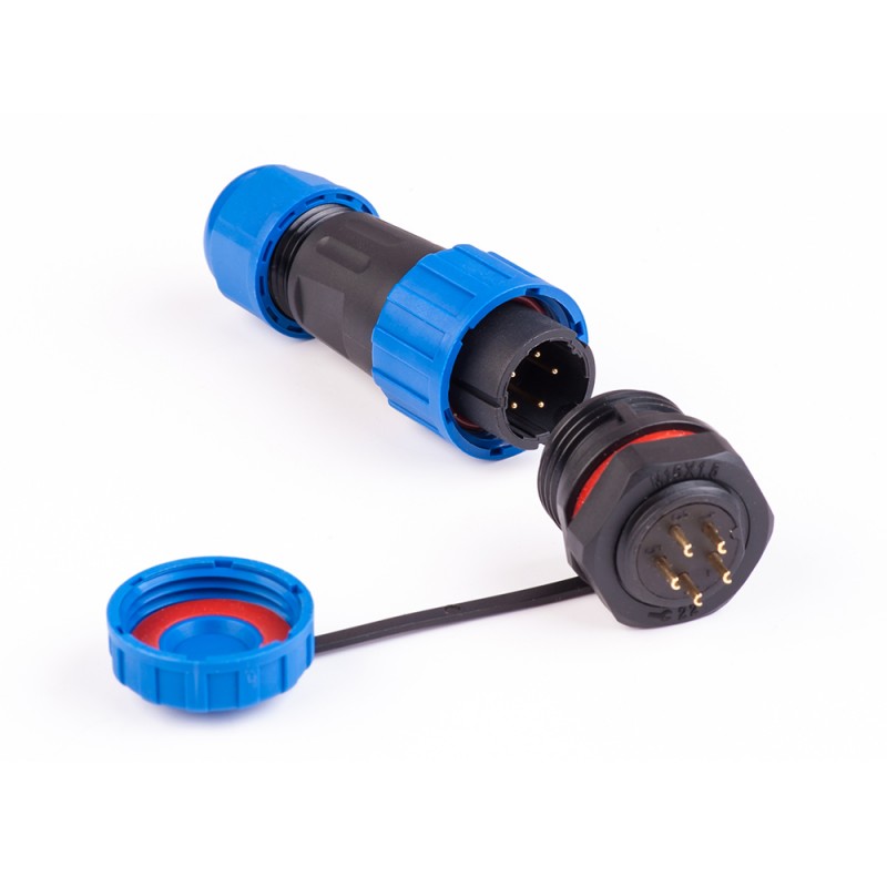 Коннектор влагозащищенный  SP-16, на 5 pin, In-5 А, IP68, TAKEL (507053)