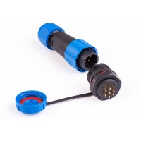 Коннектор влагозащищенный  SP-16, на 7 pin, In-5 А, IP68, TAKEL (507055)