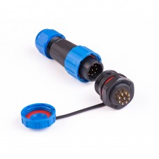 Коннектор влагозащищенный  SP-16, на 9 pin, In-5 А, IP68, TAKEL (507057)