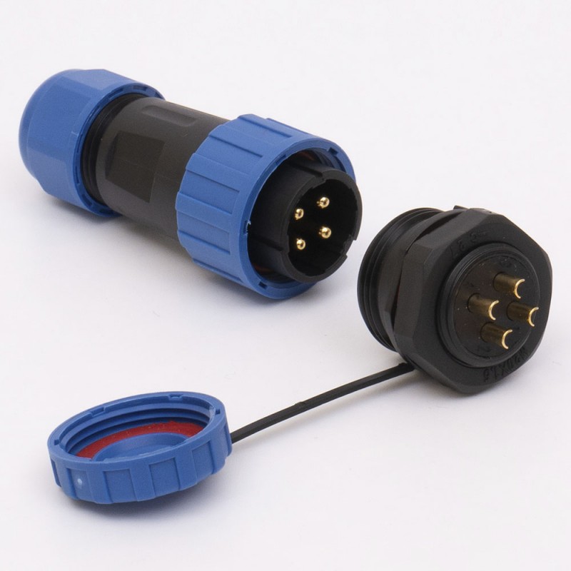 Коннектор влагозащищенный  SP-20, на 4 pin, In-25 А, IP68, TAKEL (507092)