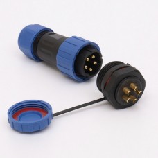Коннектор влагозащищенный  SP-20, на 5 pin, In-25 А, IP68, TAKEL (507093)