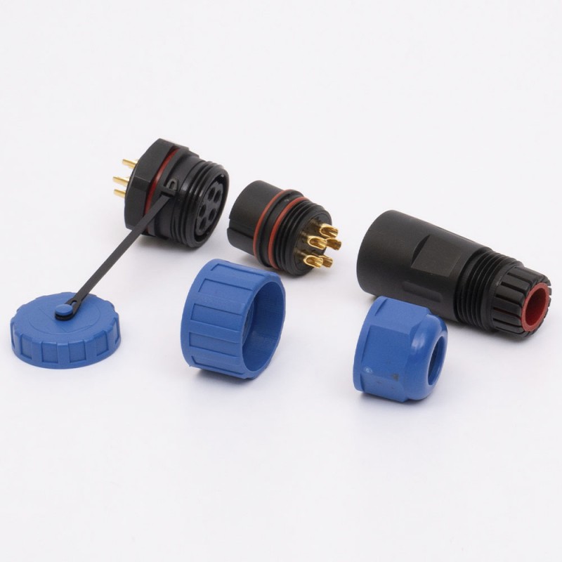 Коннектор влагозащищенный  SP-20, на 5 pin, In-25 А, IP68, TAKEL (507093)