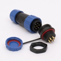 Коннектор влагозащищенный  SP-20, на 7 pin, In-25 А, IP68, TAKEL (507095)