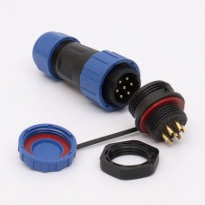 Коннектор влагозащищенный  SP-20, на 7 pin, In-25 А, IP68, TAKEL (507095)