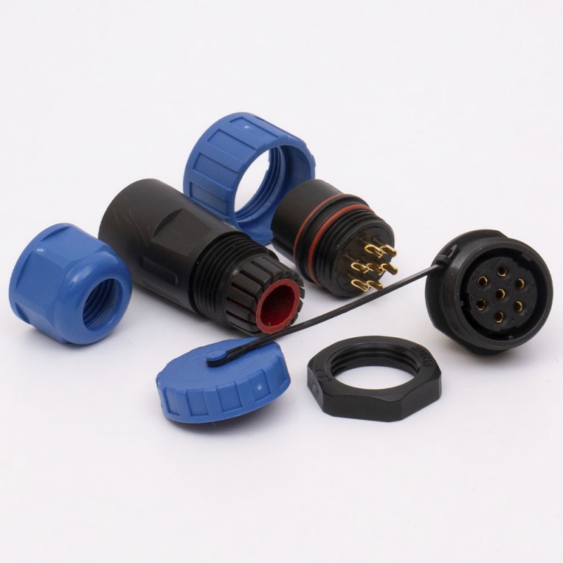 Коннектор влагозащищенный  SP-20, на 7 pin, In-25 А, IP68, TAKEL (507095)