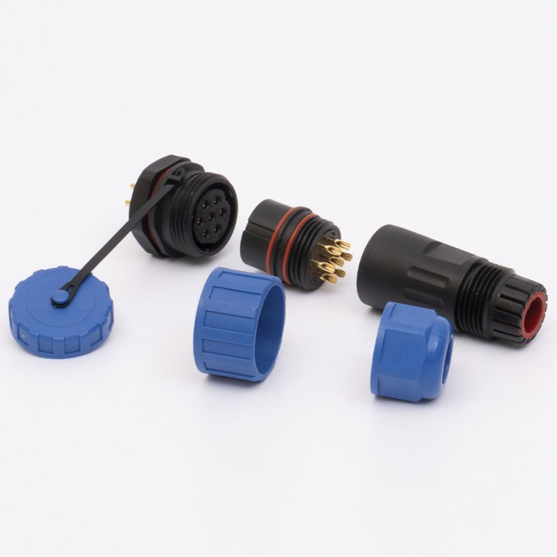 Коннектор влагозащищенный  SP-20, на 7 pin, In-25 А, IP68, TAKEL (507095)