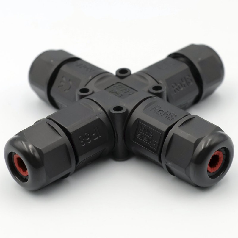 Коннектор влагозащищенный X-образный XK20, на 3 pin, IP68, TAKEL (507148)