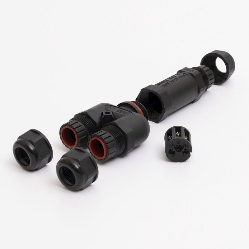 Коннектор влагозащищенный Y-образный UM25, на 3 pin, IP68, TAKEL (507174)