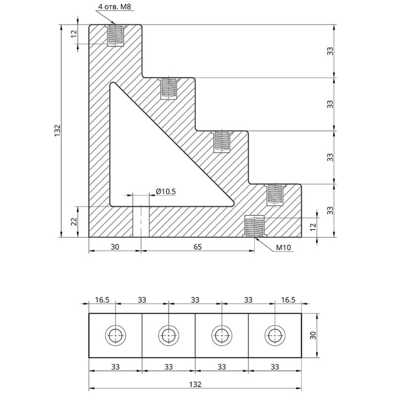 Изолятор ступенчатый CT4-30 (4 ступени, болты 4×М8) TAKEL (501044)