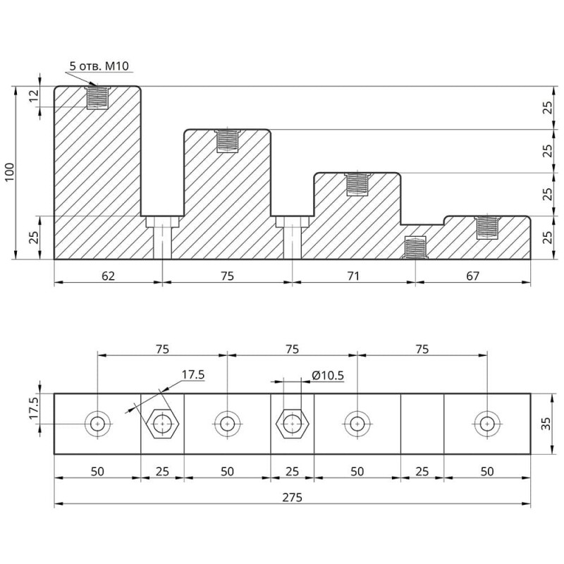 Изолятор ступенчатый CJ4-50 (4 ступени, болты 4×М10) TAKEL (501049)
