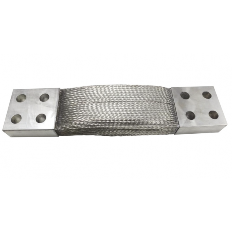 Гибкая плетёная шина, лужёная медь, 1000 мм², L-450 мм, Elexo (FTT 1000/020-450/120)