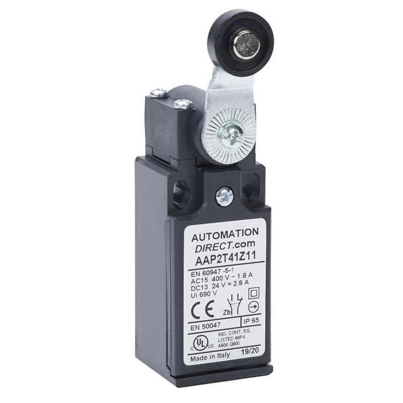 AP1T41Z11 - Концевой выключатель с рычагом и нейлоновым роликом, 1NO+1NC, IP65, Comepi