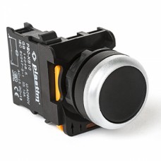 Кнопка черная без фиксации, 1NO, серия PBO, Plastim (PB0-AA21)