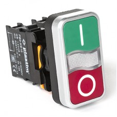Кнопка Пуск-Стоп без фиксации, 1NO+1NC, серия PBO, Plastim (PB0-AL73415)