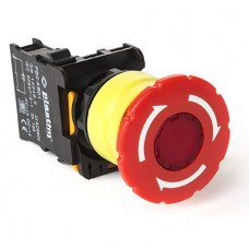 Кнопка-грибок с фиксацией, возврат поворотом, красная, серия PBO, Plastim (PB0-AS542)