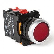 Кнопка без фиксации с подсветкой, красная, 220 В AC/DC, 1NC, серия PBO, Plastim (PB0-AW34M5)