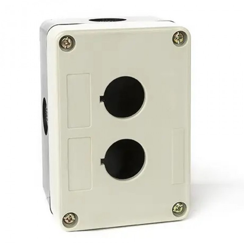 Пластиковый кнопочный пост 2-местный, Серый, серия PBO, Plastim (PB-BK02G)