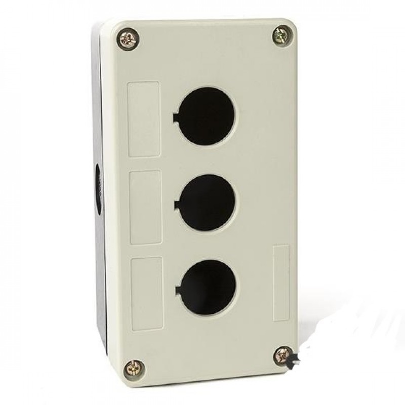 Пластиковый кнопочный пост 3-местный, Серый, серия PBO, Plastim (PB-BK03G)